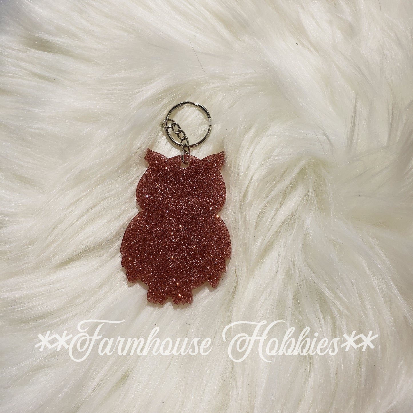 Large Keychain - Pink Owl Home Decor/Accessories Farmhouse Hobbies   