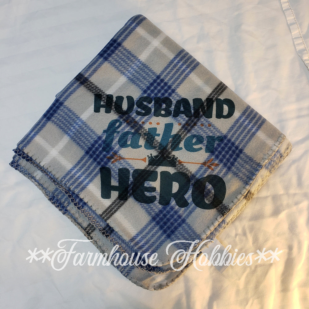 Fleece Blanket - Blue Plaid Hero Home Decor/Accessories Farmhouse Hobbies   