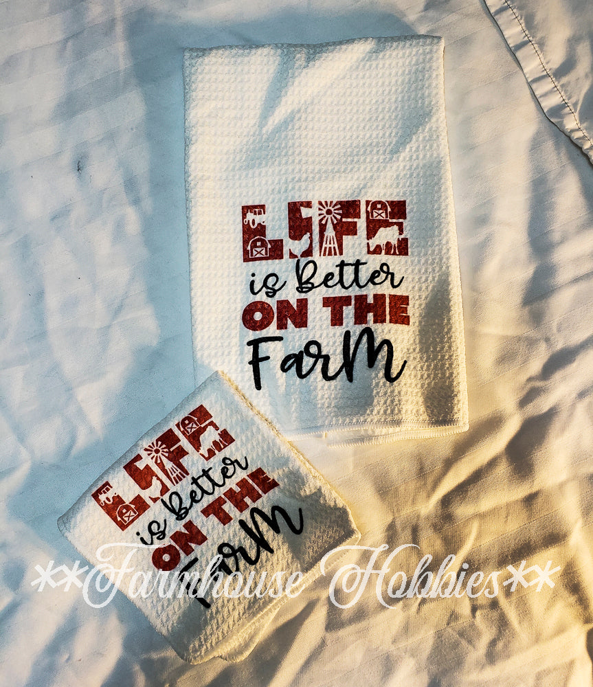 Towel/Wash Cloth Set - Better on the Farm Home Decor/Accessories Farmhouse Hobbies   