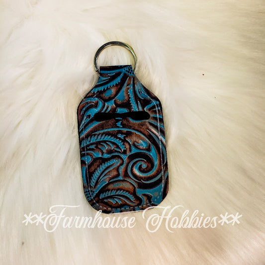 Hand Sanitizer Holder - Teal Leather Home Decor/Accessories Farmhouse Hobbies   