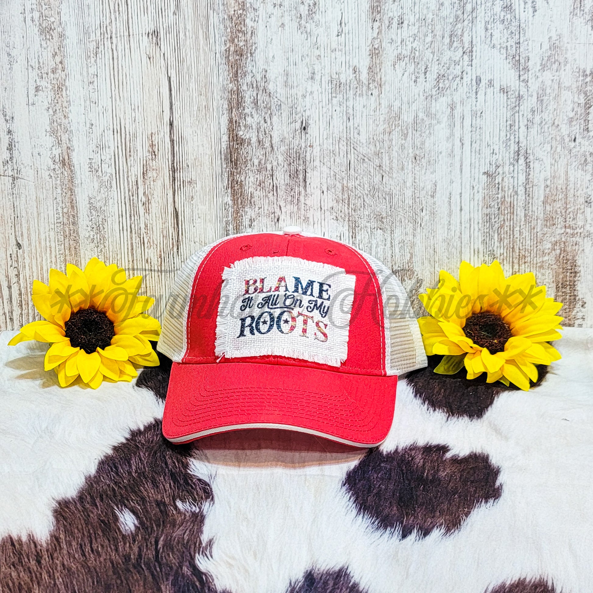 Blame it all on my roots Hat w/Patch Home Decor/Accessories Farmhouse Hobbies   