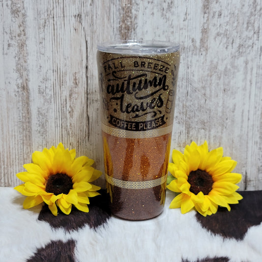 32 oz Tapered Autumn Leaves RTS Drinkware Farmhouse Hobbies   