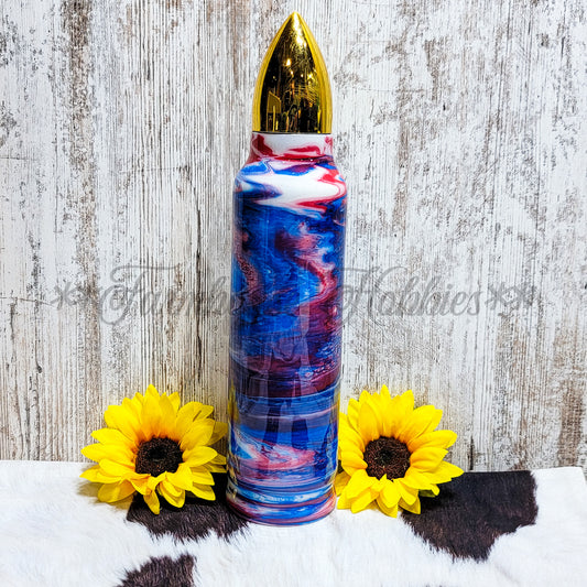 32 oz Bullet Red White & Blue Swirl RTS Drinkware Farmhouse Hobbies   