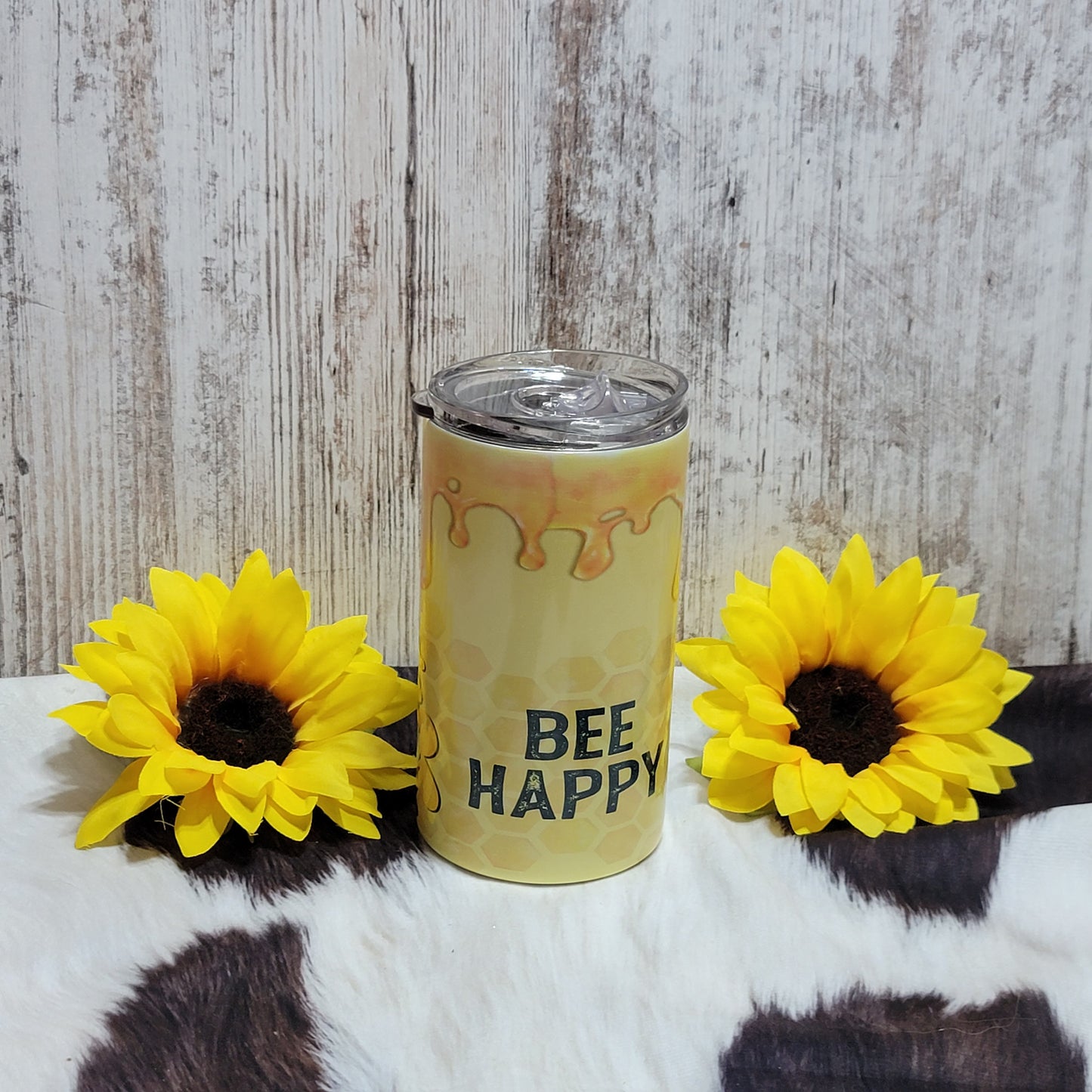 14 oz Skinny Bee Happy Stainless Steel Sublimation Farmhouse Hobbies   