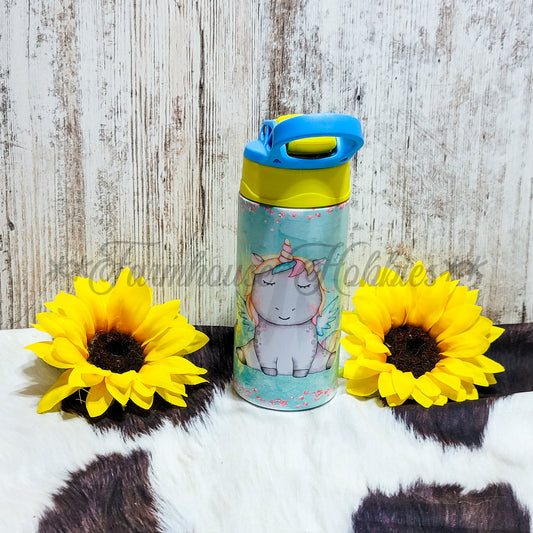 12 oz Kids Water Bottle-Unicorn Stainless Steel Sublimation Farmhouse Hobbies   