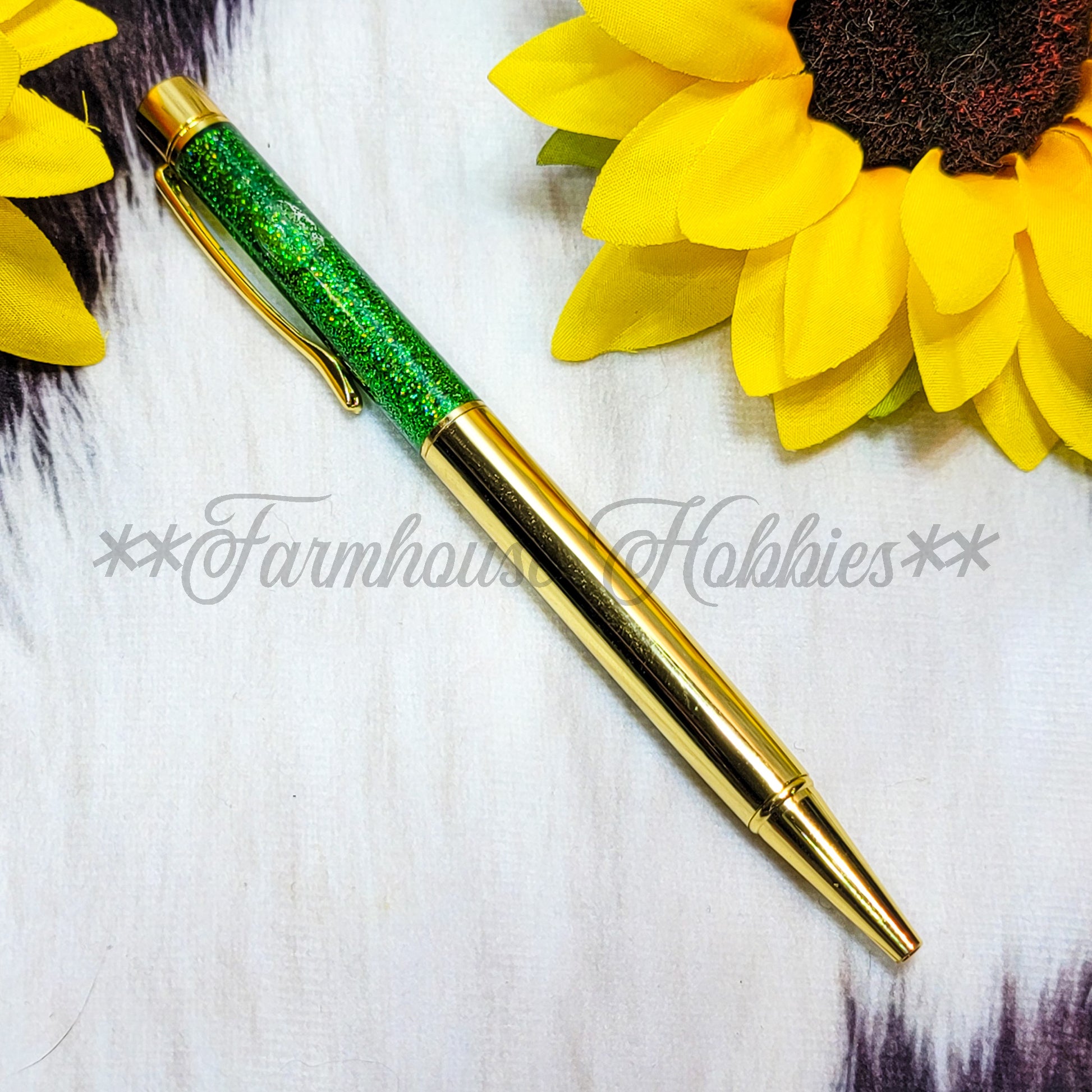 Gold/Green Glitter Flow Pen Home Decor/Accessories Farmhouse Hobbies   