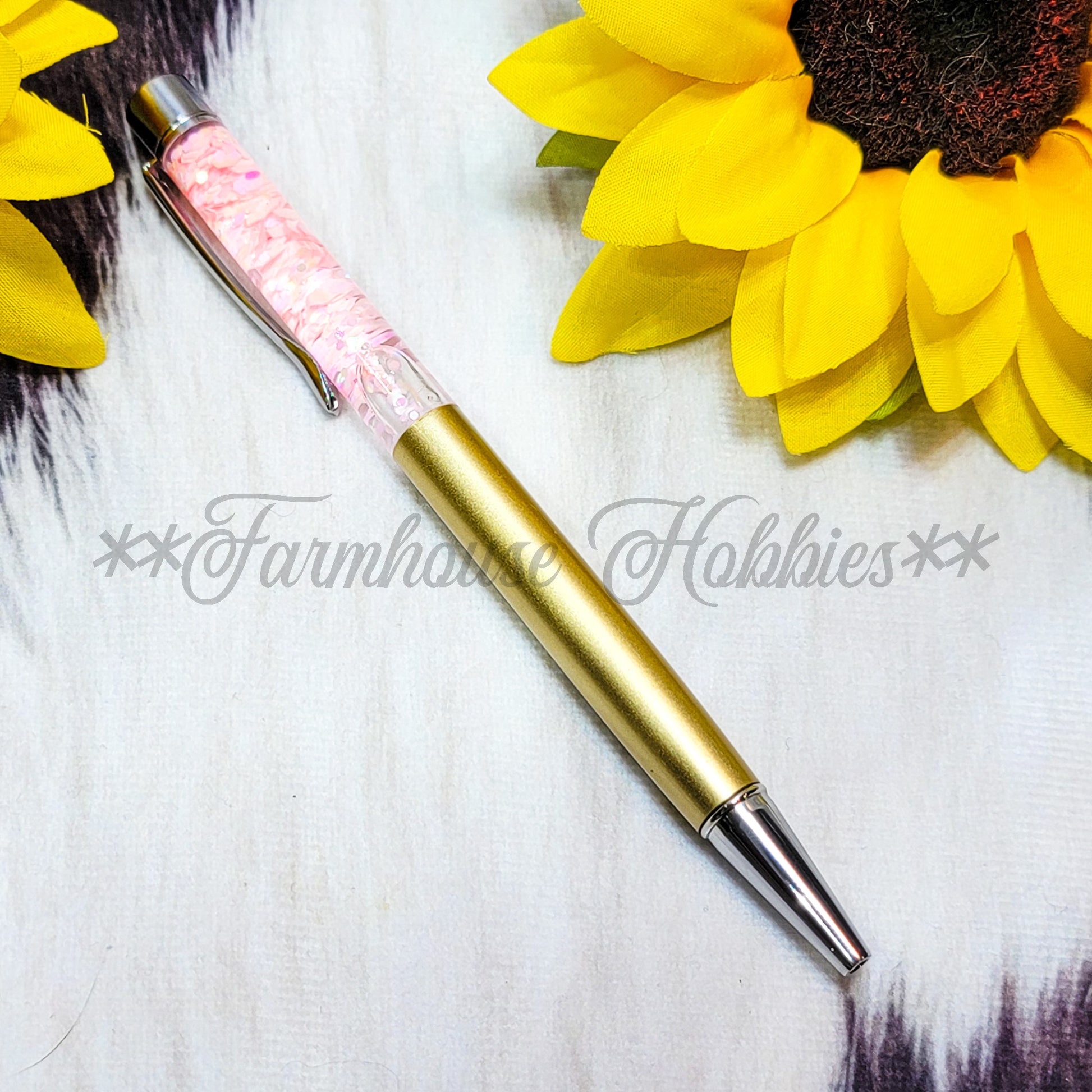 Gold/Pink, Yellow Glitter Flow Pen Home Decor/Accessories Farmhouse Hobbies   