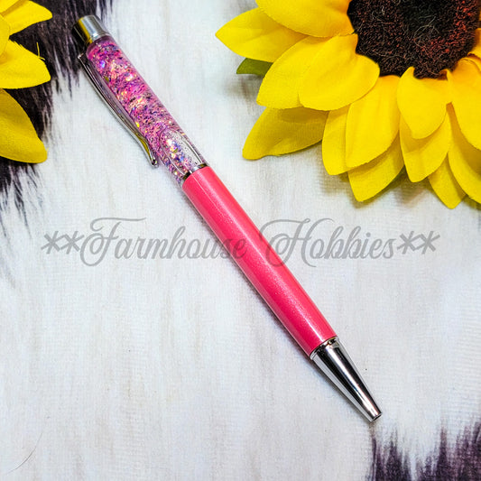 Pink Barrel/Pink Glitter Flow Pen Home Decor/Accessories Farmhouse Hobbies   