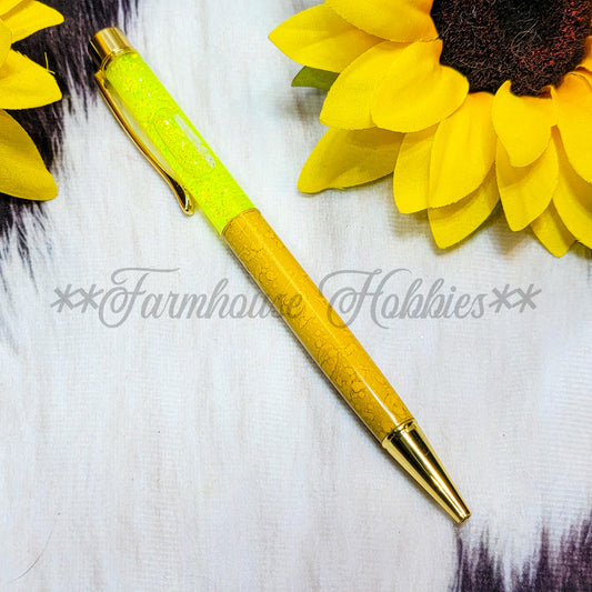 Yellow Marble/Yellow Glitter Flow Pen Home Decor/Accessories Farmhouse Hobbies   