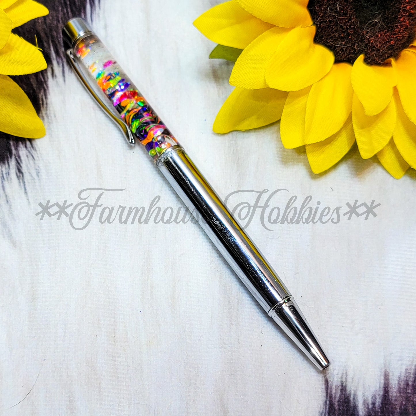 Silver/Multi Colored Glitter Flow Pen Home Decor/Accessories Farmhouse Hobbies   