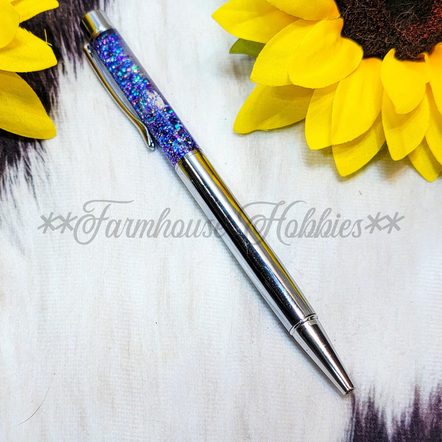 Silver/Purple Glitter Flow Pen Home Decor/Accessories Farmhouse Hobbies   