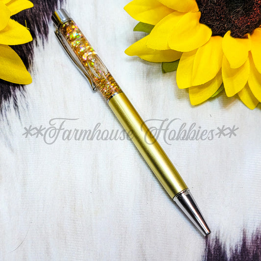 Gold/Gold Glitter Flow Pen Home Decor/Accessories Farmhouse Hobbies   