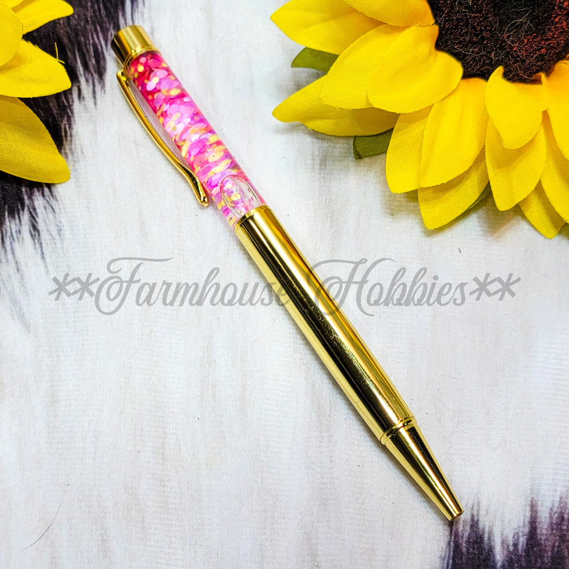 Gold/Pink Mix Glitter Flow Pen Home Decor/Accessories Farmhouse Hobbies   