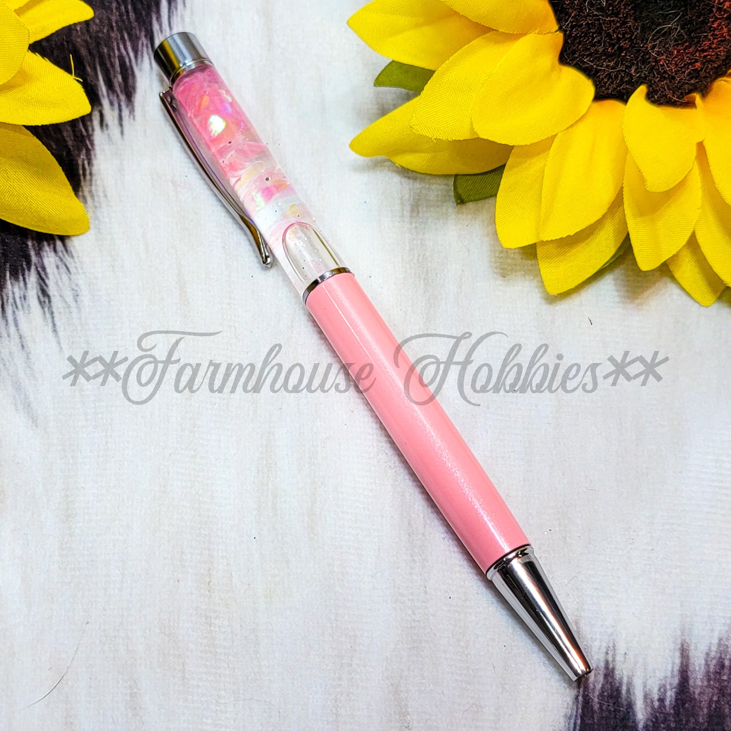 Pink/Pink Heart Glitter Flow Pen Home Decor/Accessories Farmhouse Hobbies   