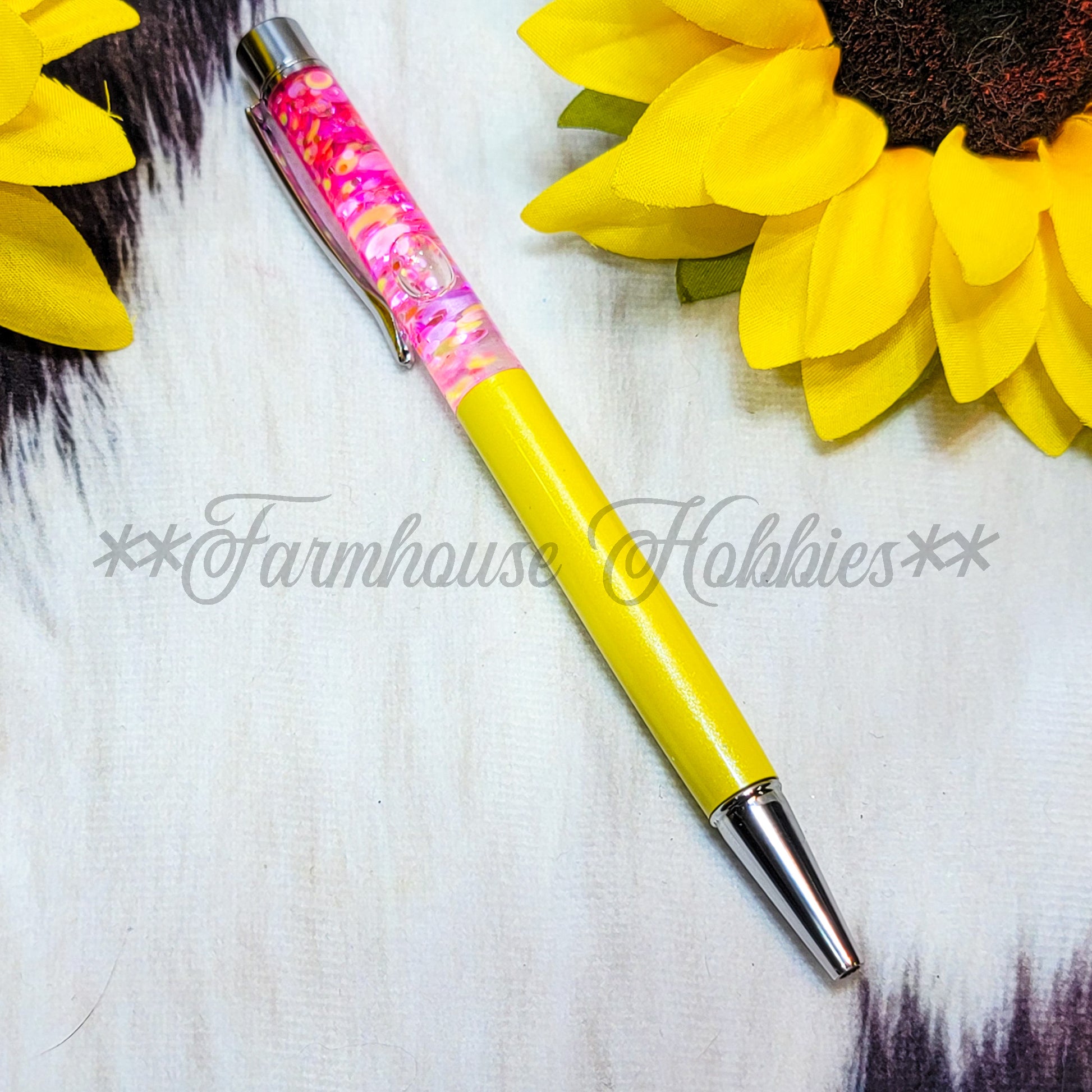 Yellow/Pink Glitter Flow Pen Home Decor/Accessories Farmhouse Hobbies   