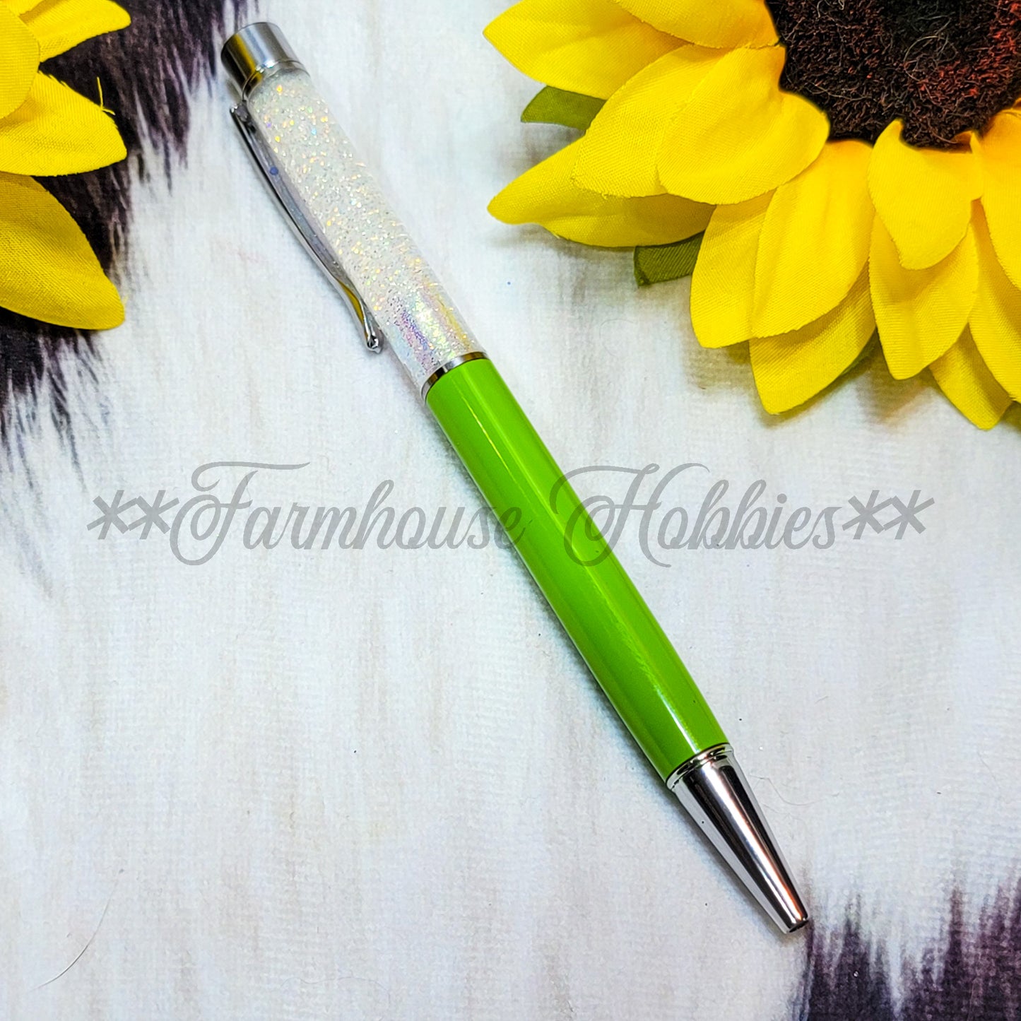 Lime Green/White Glitter Flow Pen Home Decor/Accessories Farmhouse Hobbies   