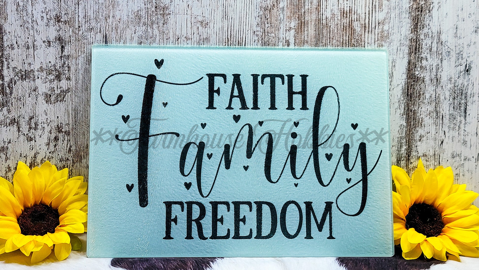 Sm. Rectangle - Faith Family Freedom Home Decor/Accessories Farmhouse Hobbies   