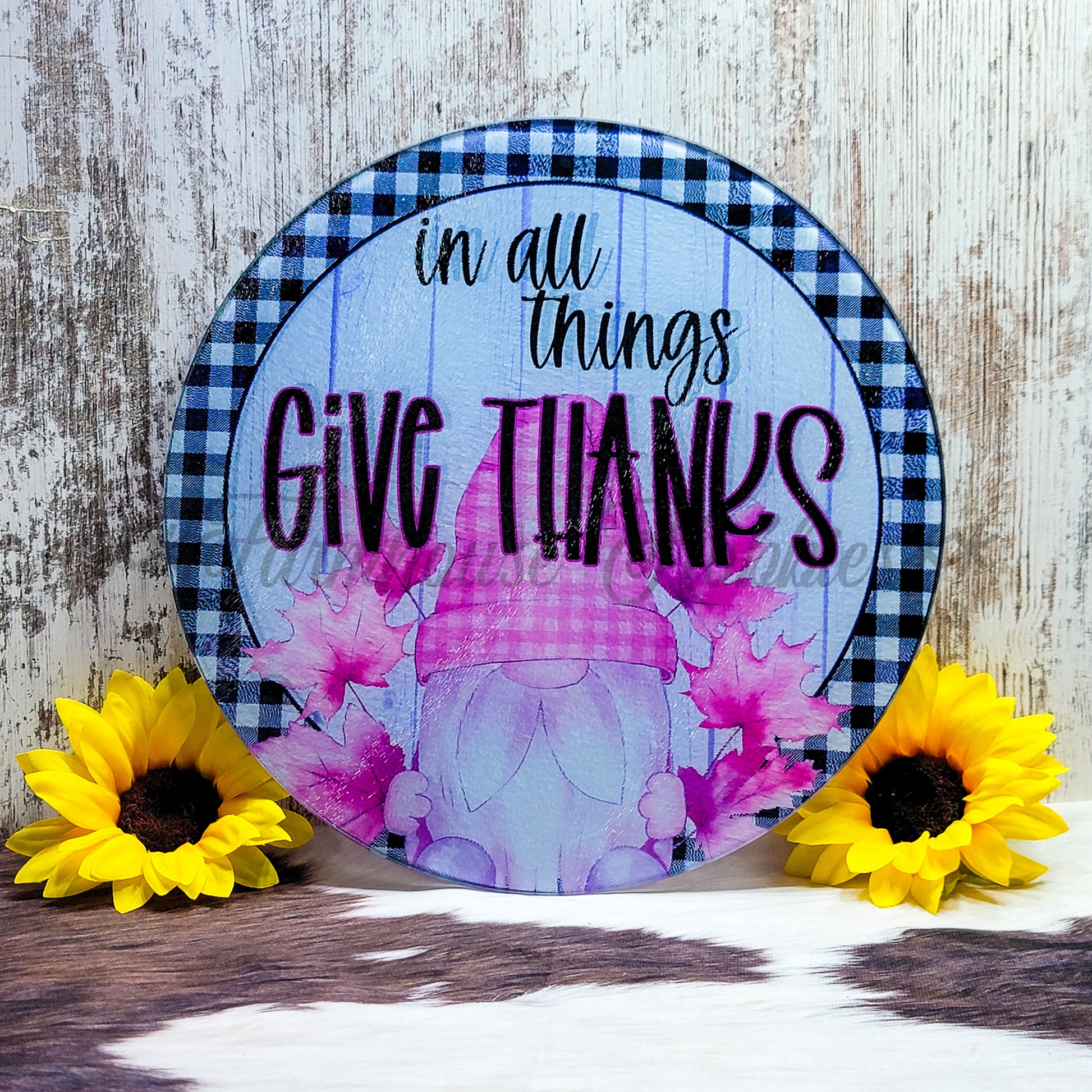 Lg. Round - Give Thanks Home Decor/Accessories Farmhouse Hobbies   