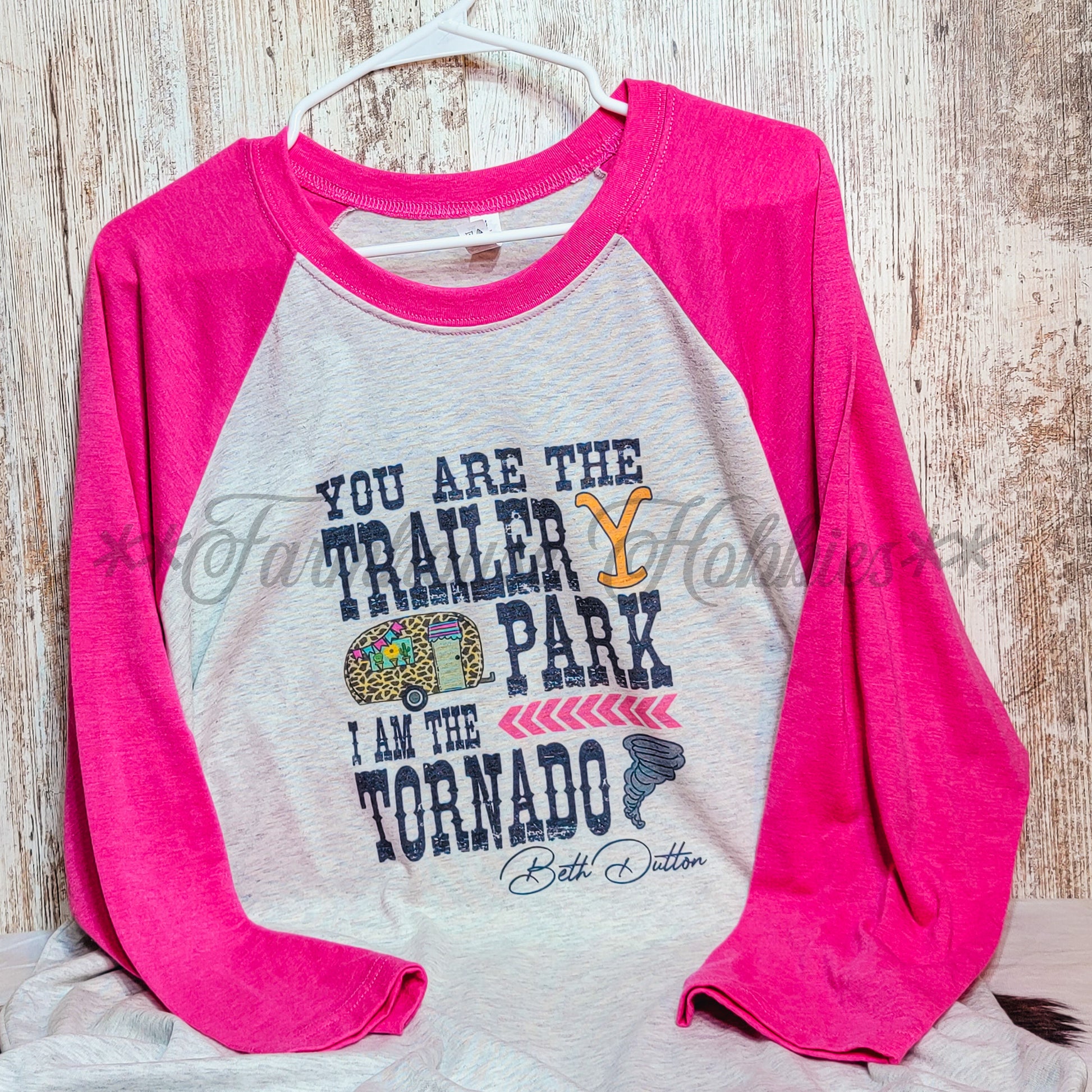 Trailer Park/Tornado Raglan Tshirt SS T-shirt Farmhouse Hobbies   