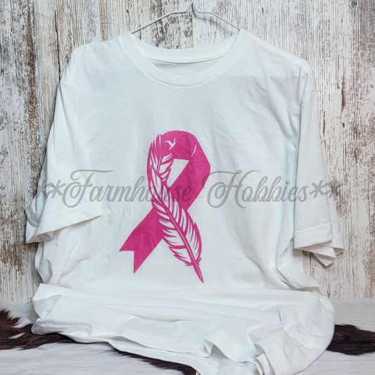 Breast Cancer Awareness Tshirt LS T-shirt Farmhouse Hobbies   